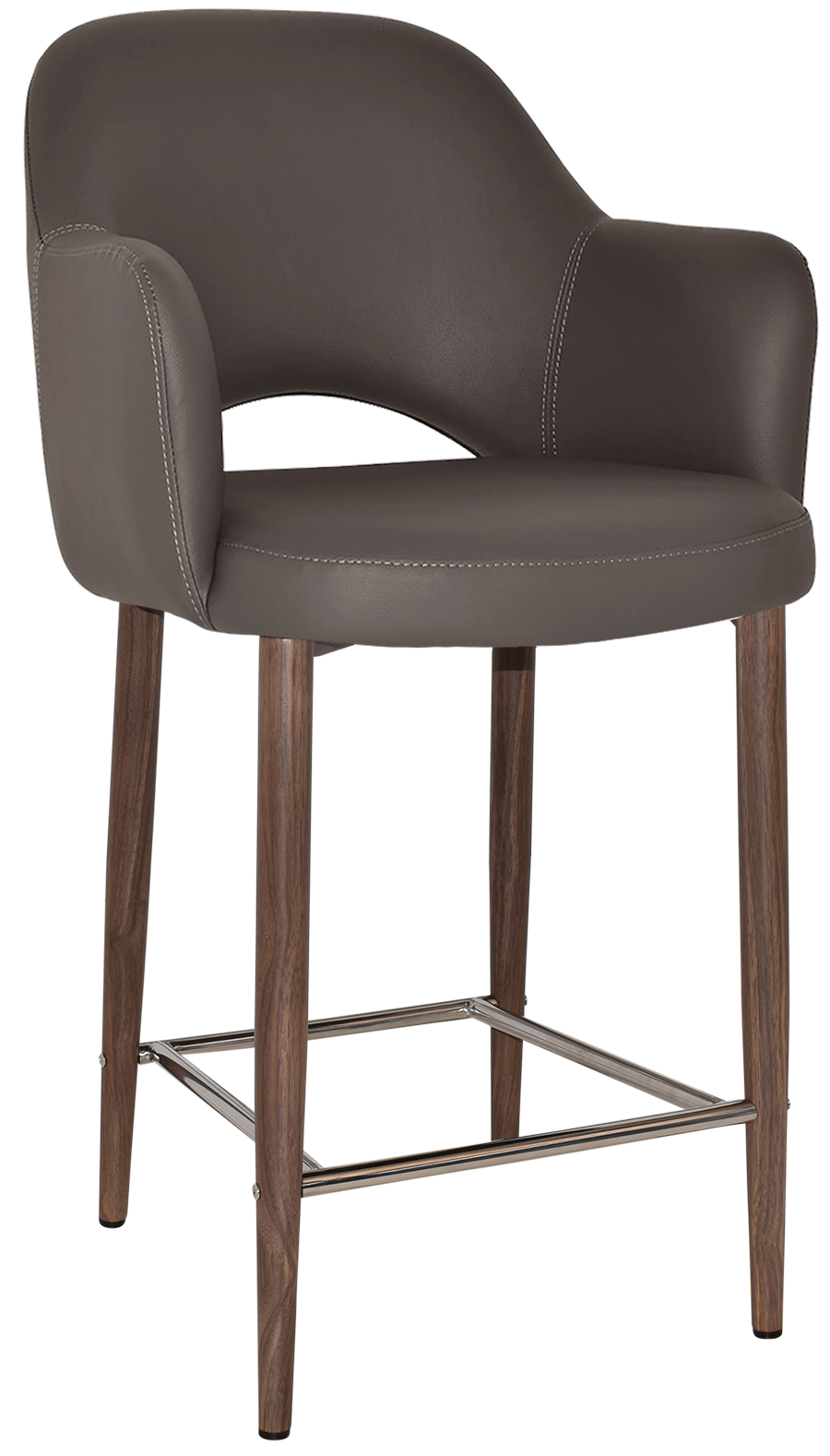 EZ STOOL ALBURY ARM 650 METAL LIGHT WALNUT