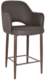 EZ STOOL ALBURY ARM 650 METAL LIGHT WALNUT