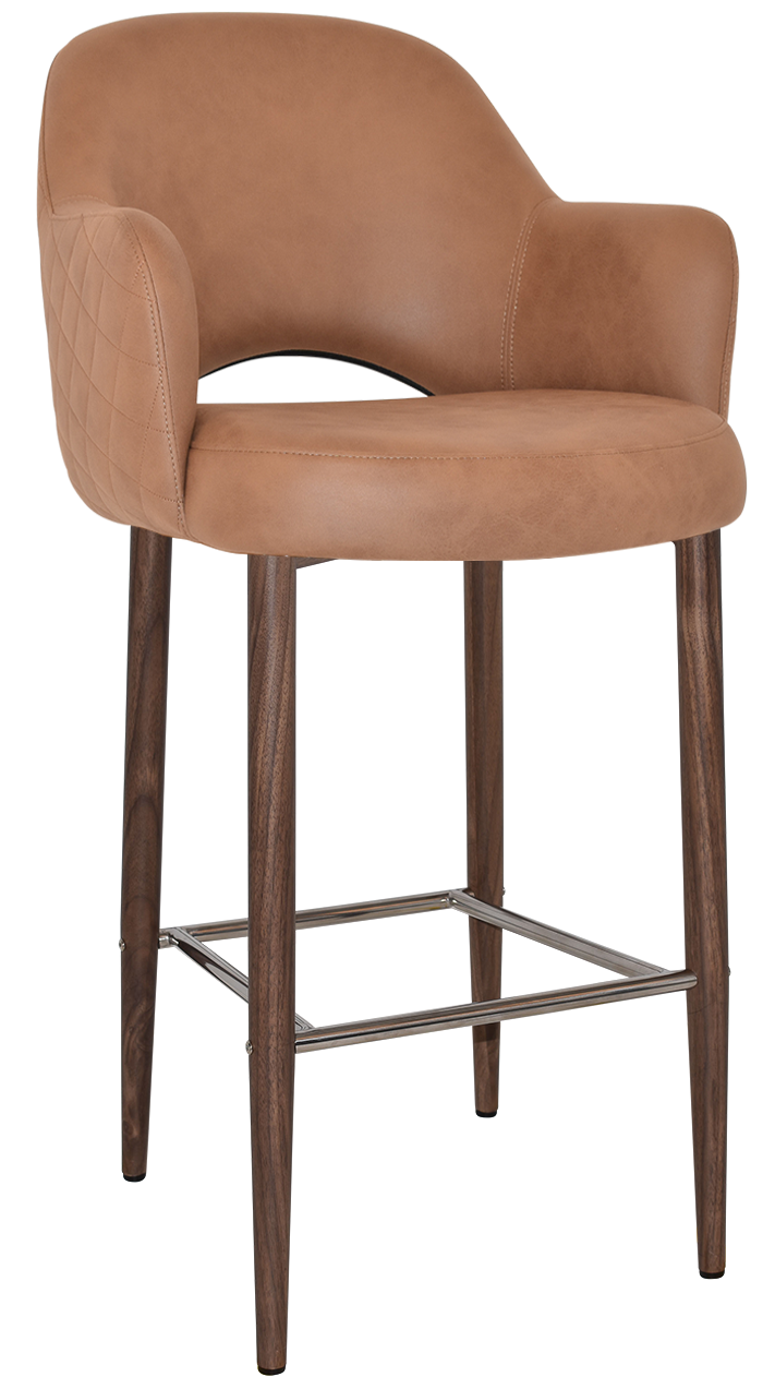 EZ STOOL ALBURY ARM 750 METAL LIGHT WALNUT