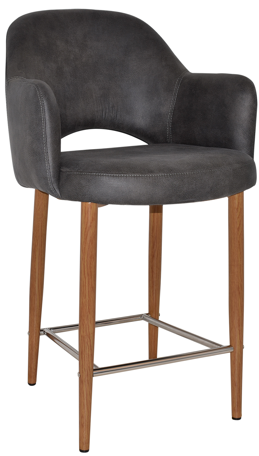 EZ STOOL ALBURY ARM 650 METAL LIGHT OAK
