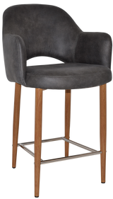 EZ STOOL ALBURY ARM 650 METAL LIGHT OAK
