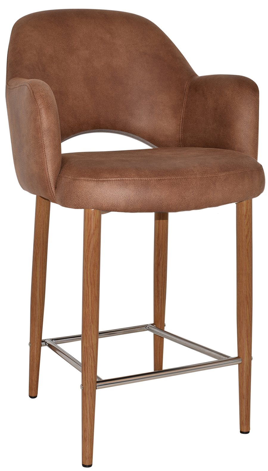 EZ STOOL ALBURY ARM 650 METAL LIGHT OAK