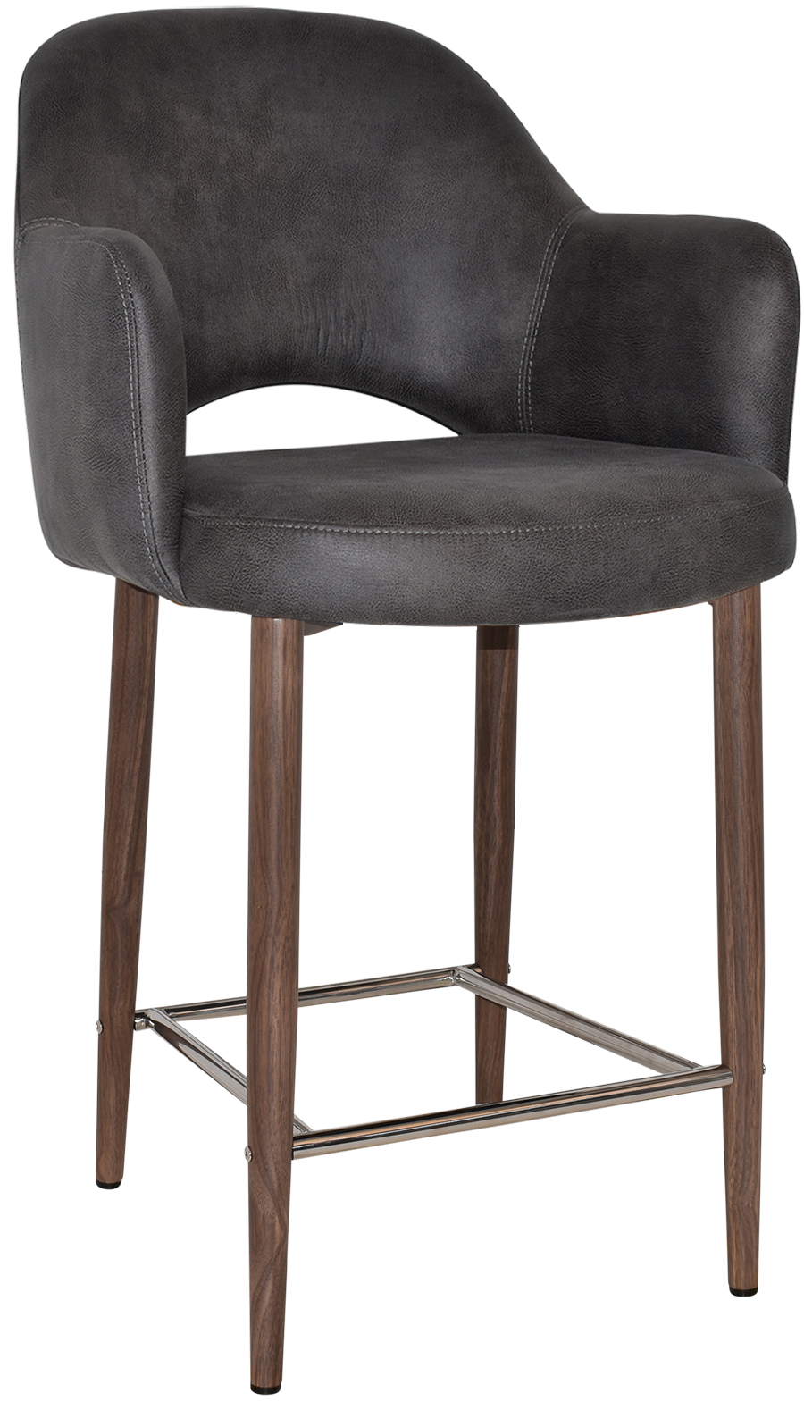 EZ STOOL ALBURY ARM 650 METAL LIGHT WALNUT