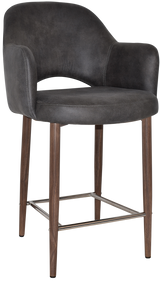 EZ STOOL ALBURY ARM 650 METAL LIGHT WALNUT