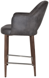 EZ STOOL ALBURY ARM 650 METAL LIGHT WALNUT
