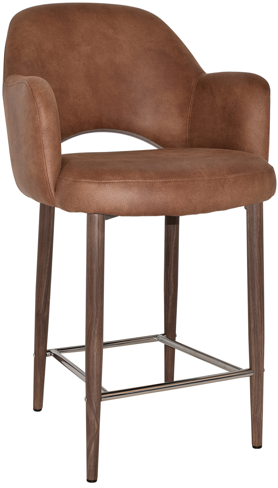 EZ STOOL ALBURY ARM 650 METAL LIGHT WALNUT