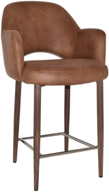 EZ STOOL ALBURY ARM 650 METAL LIGHT WALNUT