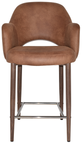EZ STOOL ALBURY ARM 650 METAL LIGHT WALNUT