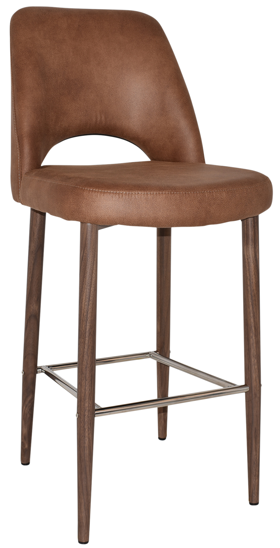 EZ STOOL ALBURY SIDE 750 METAL LIGHT WALNUT