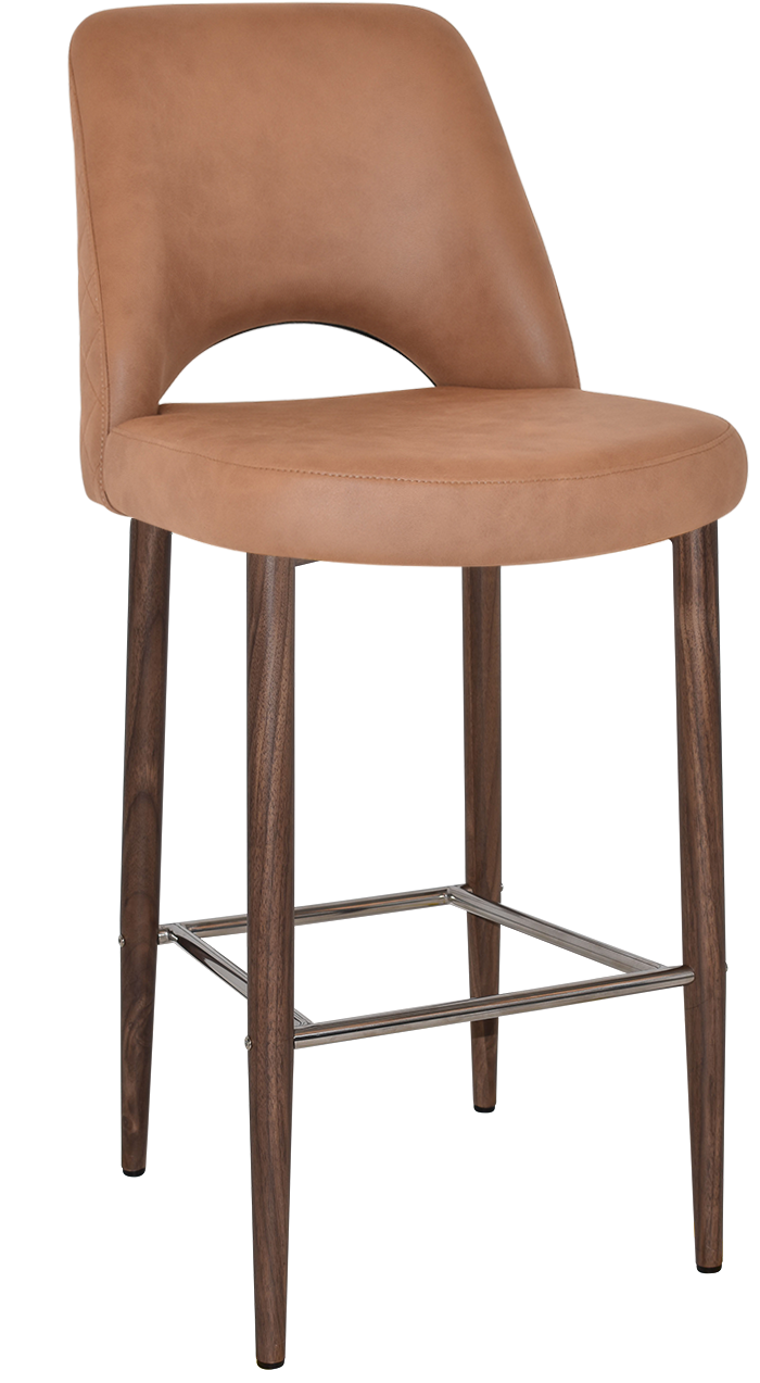 EZ STOOL ALBURY SIDE 750 METAL LIGHT WALNUT