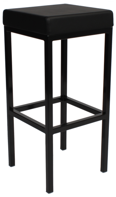 EZ London Black Metal Leg Vinyl Seat Barstool