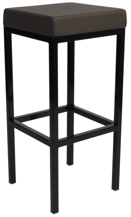 EZ London Black Metal Leg Vinyl Seat Barstool
