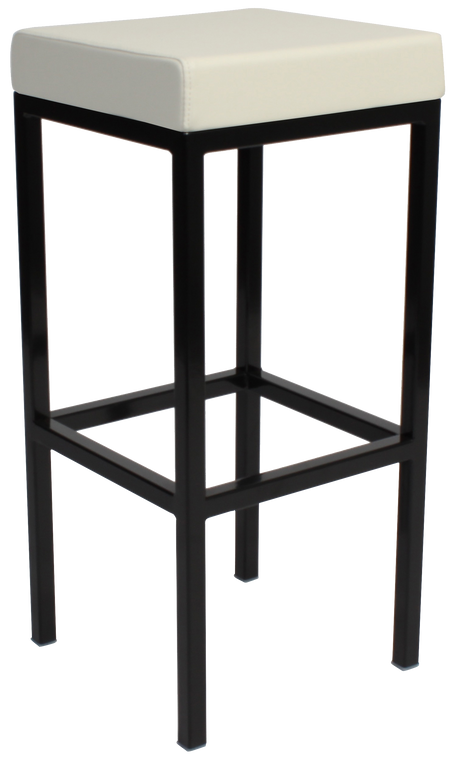 EZ London Black Metal Leg Vinyl Seat Barstool