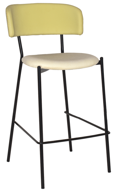 EZ STOOL LUGANO BLACK - UNUPHOLSTERED (BACK & SEAT)