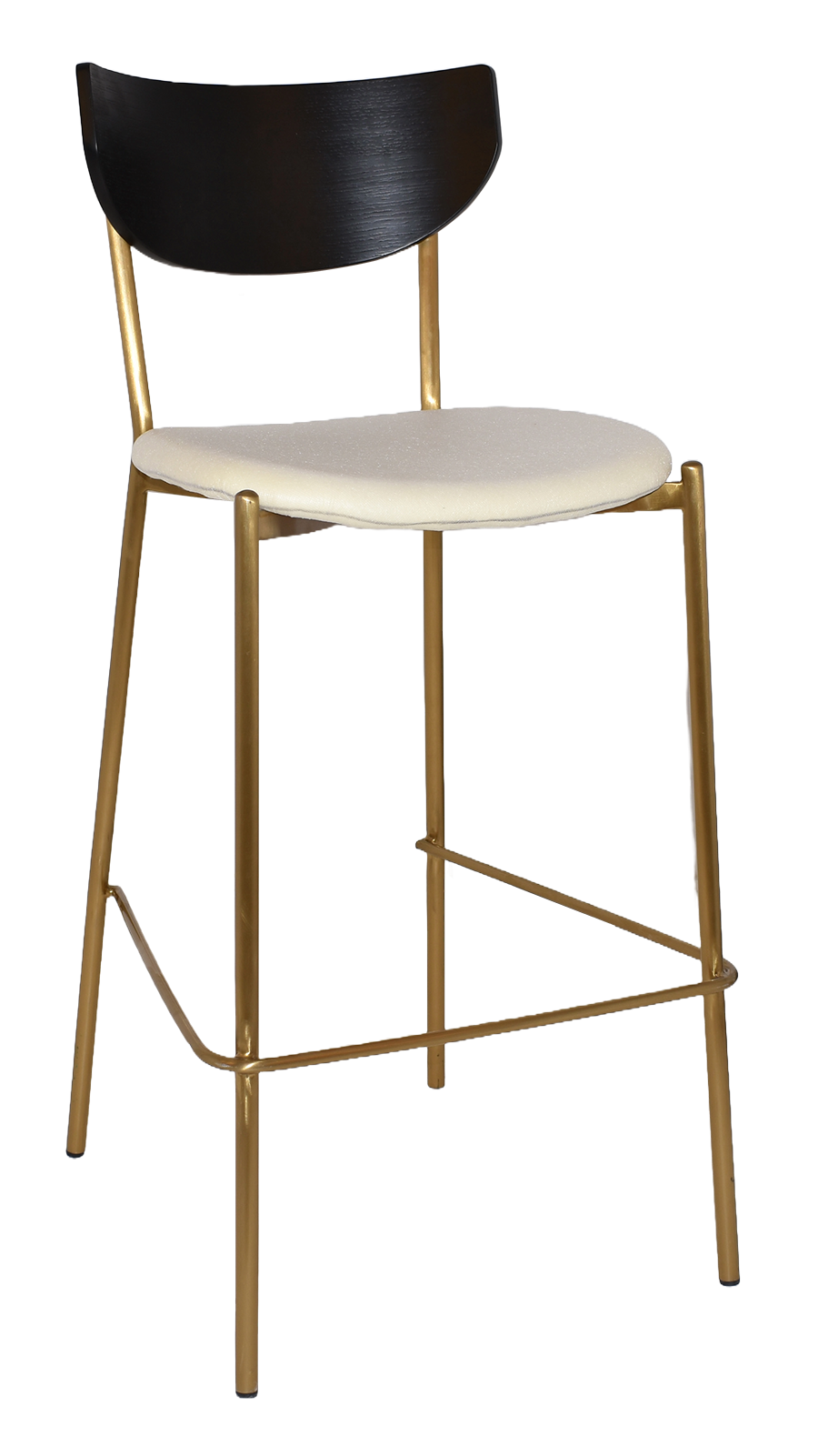 EZ STOOL MARCO BRASS - BLACK - UNUPHOLSTERED