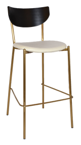 EZ STOOL MARCO BRASS - BLACK - UNUPHOLSTERED