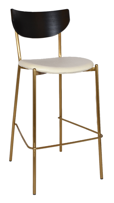 EZ STOOL MARCO BRASS - BLACK - UNUPHOLSTERED