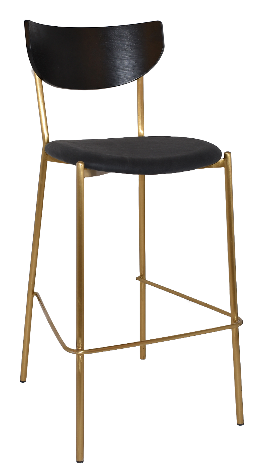 EZ STOOL MARCO BRASS - BLACK - UNUPHOLSTERED