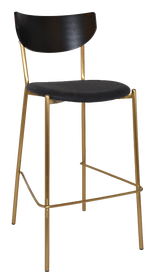 EZ STOOL MARCO BRASS - BLACK - UNUPHOLSTERED