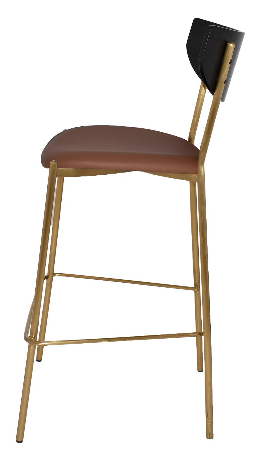 EZ STOOL MARCO BRASS - BLACK - UNUPHOLSTERED
