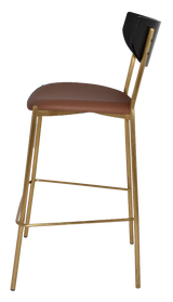 EZ STOOL MARCO BRASS - BLACK - UNUPHOLSTERED