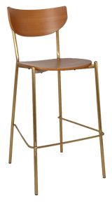 EZ STOOL MARCO BRASS - BLACK - UNUPHOLSTERED
