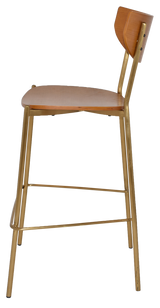 EZ STOOL MARCO BRASS - BLACK - UNUPHOLSTERED