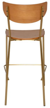 EZ STOOL MARCO BRASS - BLACK - UNUPHOLSTERED