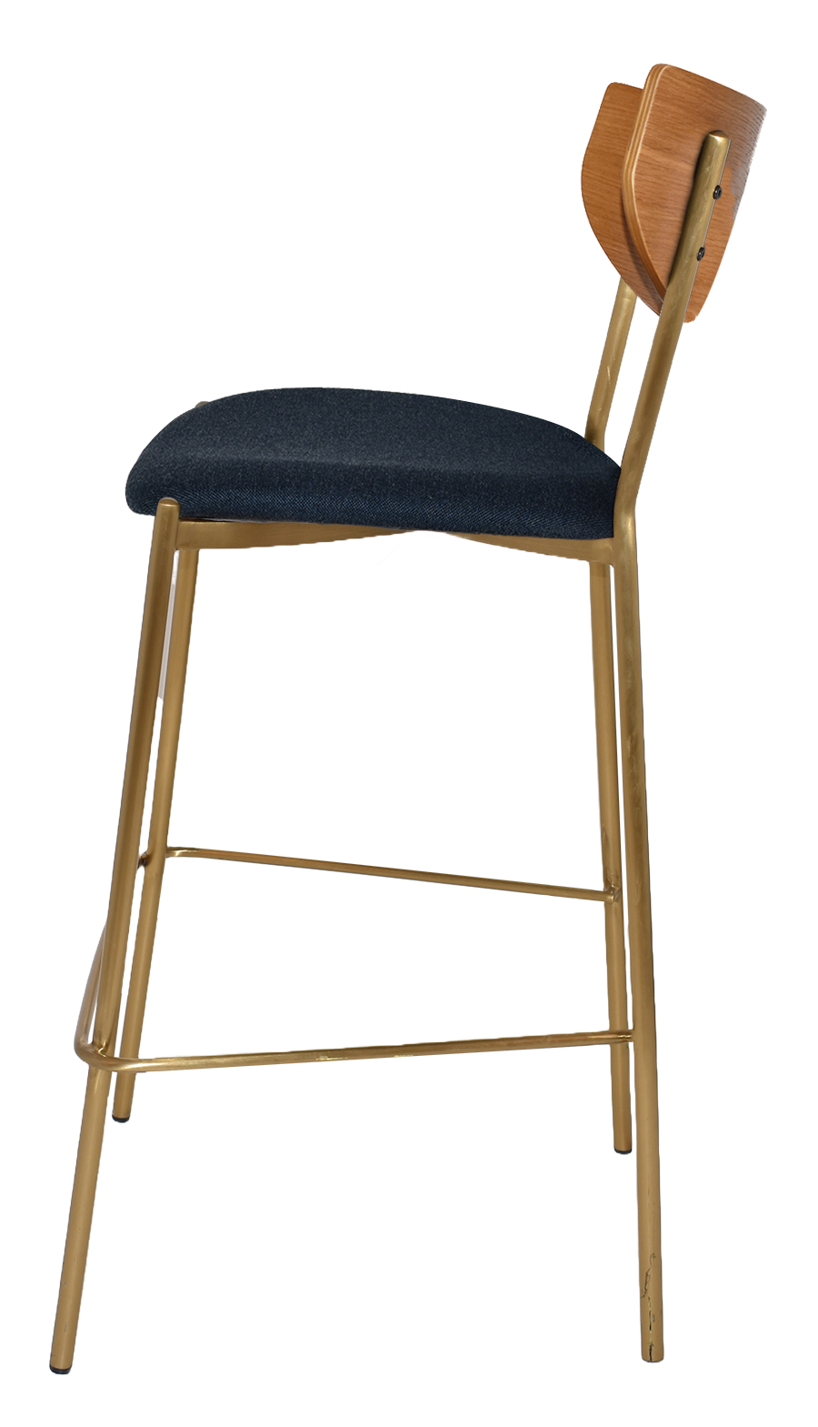 EZ STOOL MARCO BRASS - BLACK - UNUPHOLSTERED