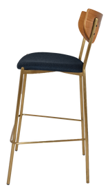EZ STOOL MARCO BRASS - BLACK - UNUPHOLSTERED