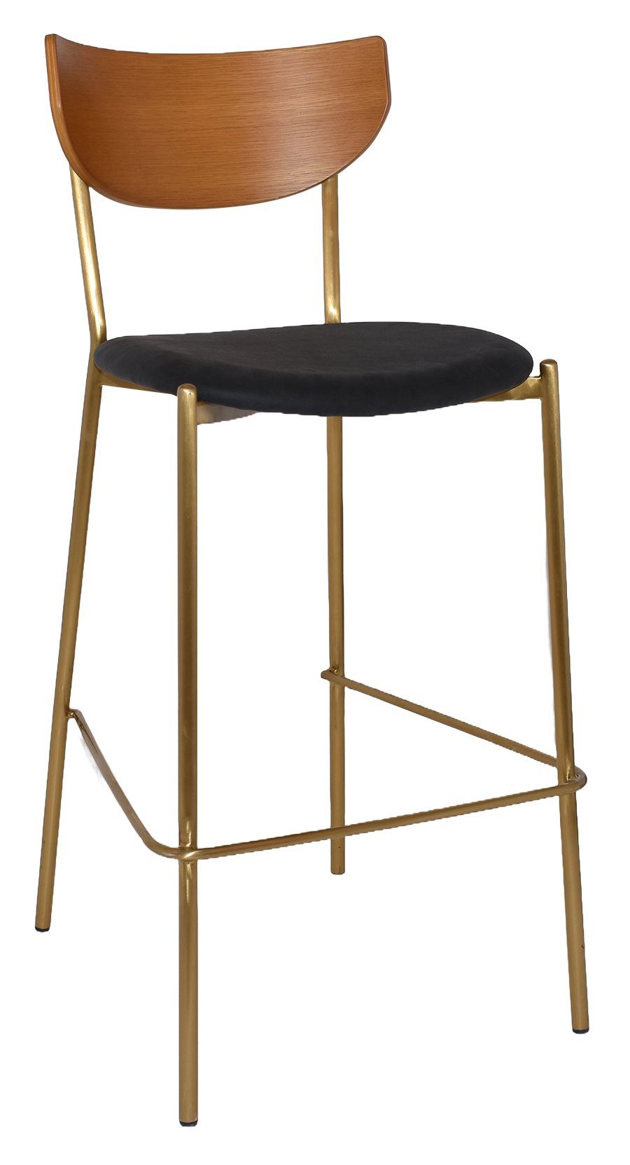 EZ STOOL MARCO BRASS - BLACK - UNUPHOLSTERED
