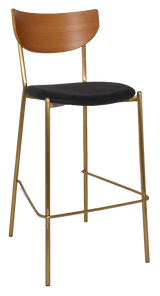 EZ STOOL MARCO BRASS - BLACK - UNUPHOLSTERED