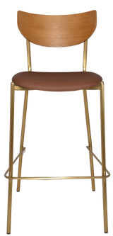 EZ STOOL MARCO BRASS - BLACK - UNUPHOLSTERED