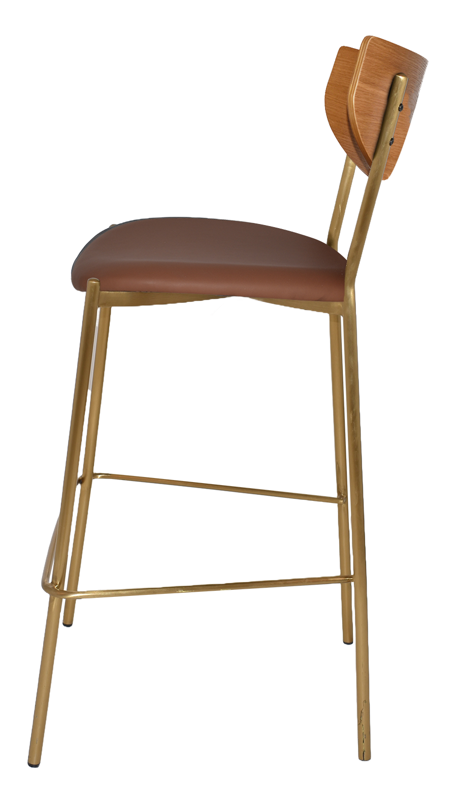 EZ STOOL MARCO BRASS - BLACK - UNUPHOLSTERED