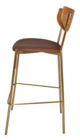 EZ STOOL MARCO BRASS - BLACK - UNUPHOLSTERED