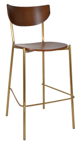 EZ STOOL MARCO BRASS - BLACK - UNUPHOLSTERED