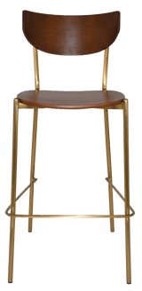 EZ STOOL MARCO BRASS - BLACK - UNUPHOLSTERED