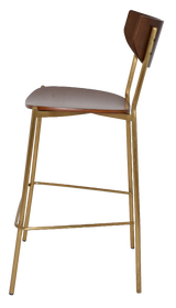EZ STOOL MARCO BRASS - BLACK - UNUPHOLSTERED