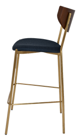EZ STOOL MARCO BRASS - BLACK - UNUPHOLSTERED