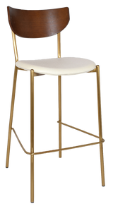 EZ STOOL MARCO BRASS - BLACK - UNUPHOLSTERED