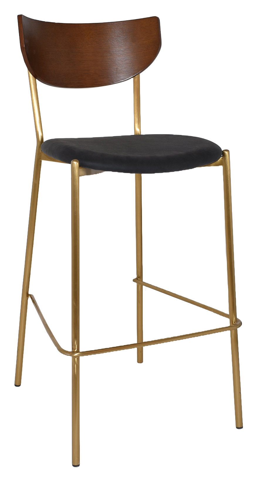 EZ STOOL MARCO BRASS - BLACK - UNUPHOLSTERED