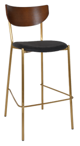 EZ STOOL MARCO BRASS - BLACK - UNUPHOLSTERED