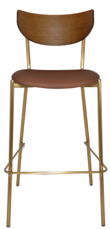 EZ STOOL MARCO BRASS - BLACK - UNUPHOLSTERED