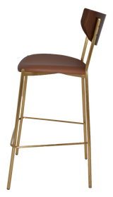 EZ STOOL MARCO BRASS - BLACK - UNUPHOLSTERED