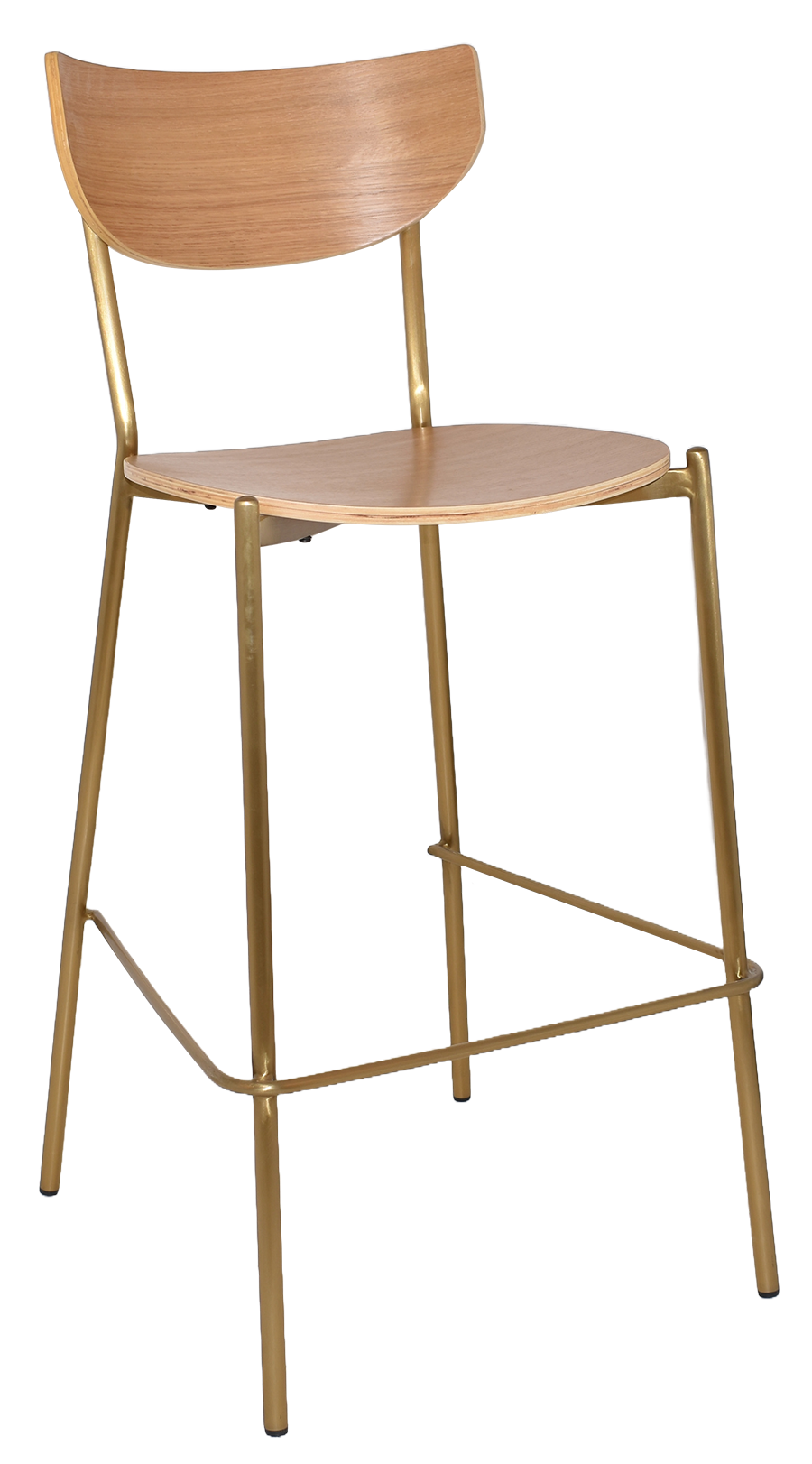 EZ STOOL MARCO BRASS - BLACK - UNUPHOLSTERED