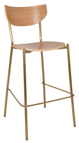EZ STOOL MARCO BRASS - BLACK - UNUPHOLSTERED