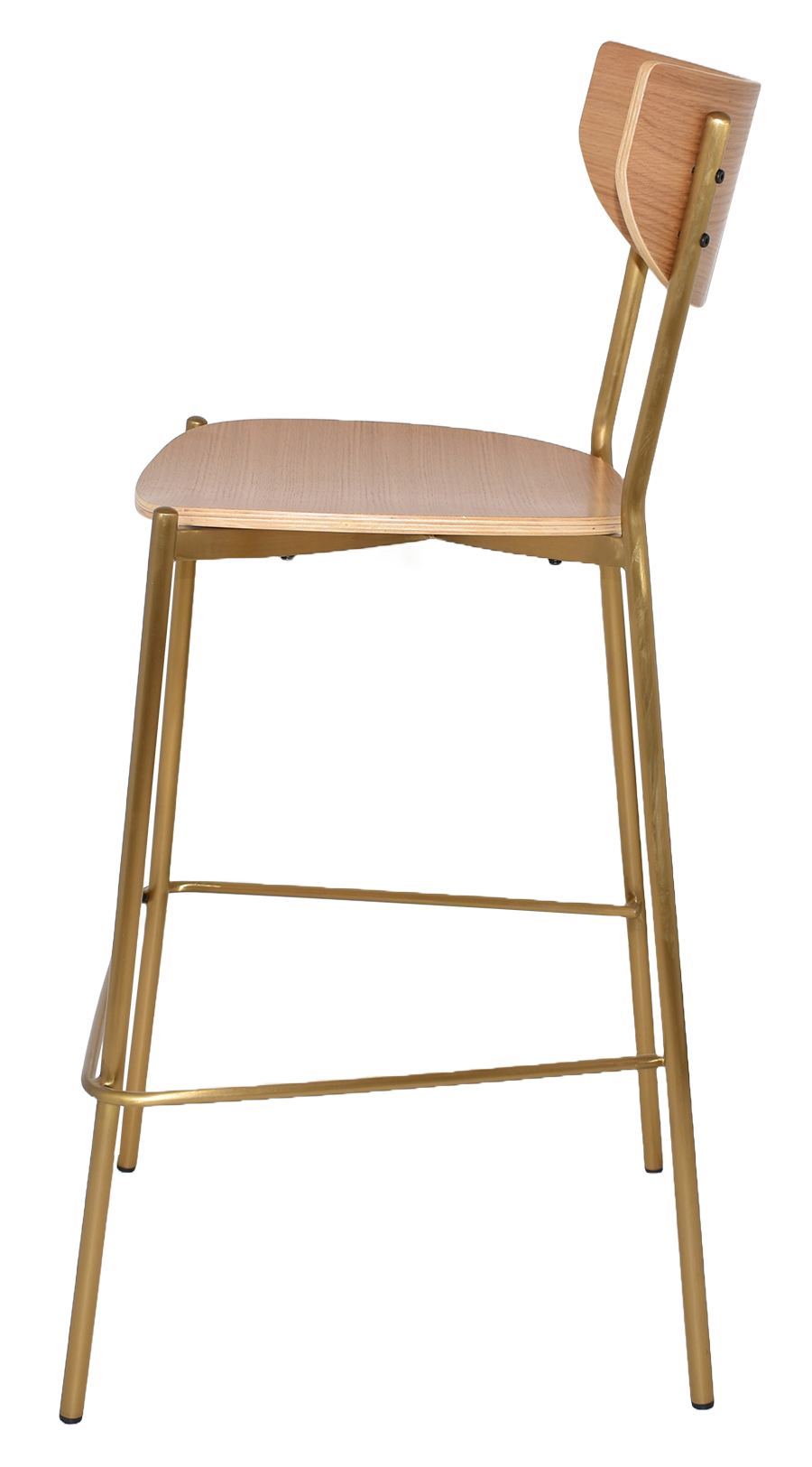 EZ STOOL MARCO BRASS - BLACK - UNUPHOLSTERED