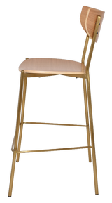 EZ STOOL MARCO BRASS - BLACK - UNUPHOLSTERED