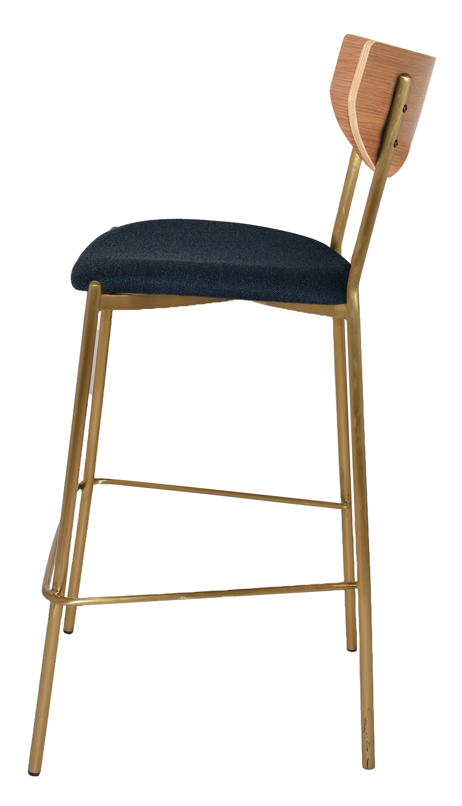 EZ STOOL MARCO BRASS - BLACK - UNUPHOLSTERED