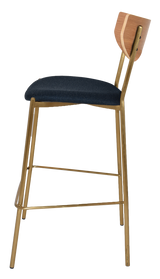 EZ STOOL MARCO BRASS - BLACK - UNUPHOLSTERED